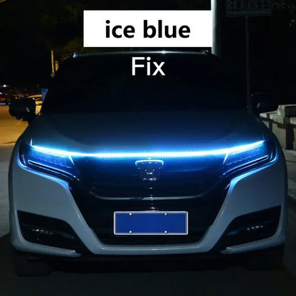 Dynamic LED Hood Light Strip with Turn Signal – Car DRL Upgrade