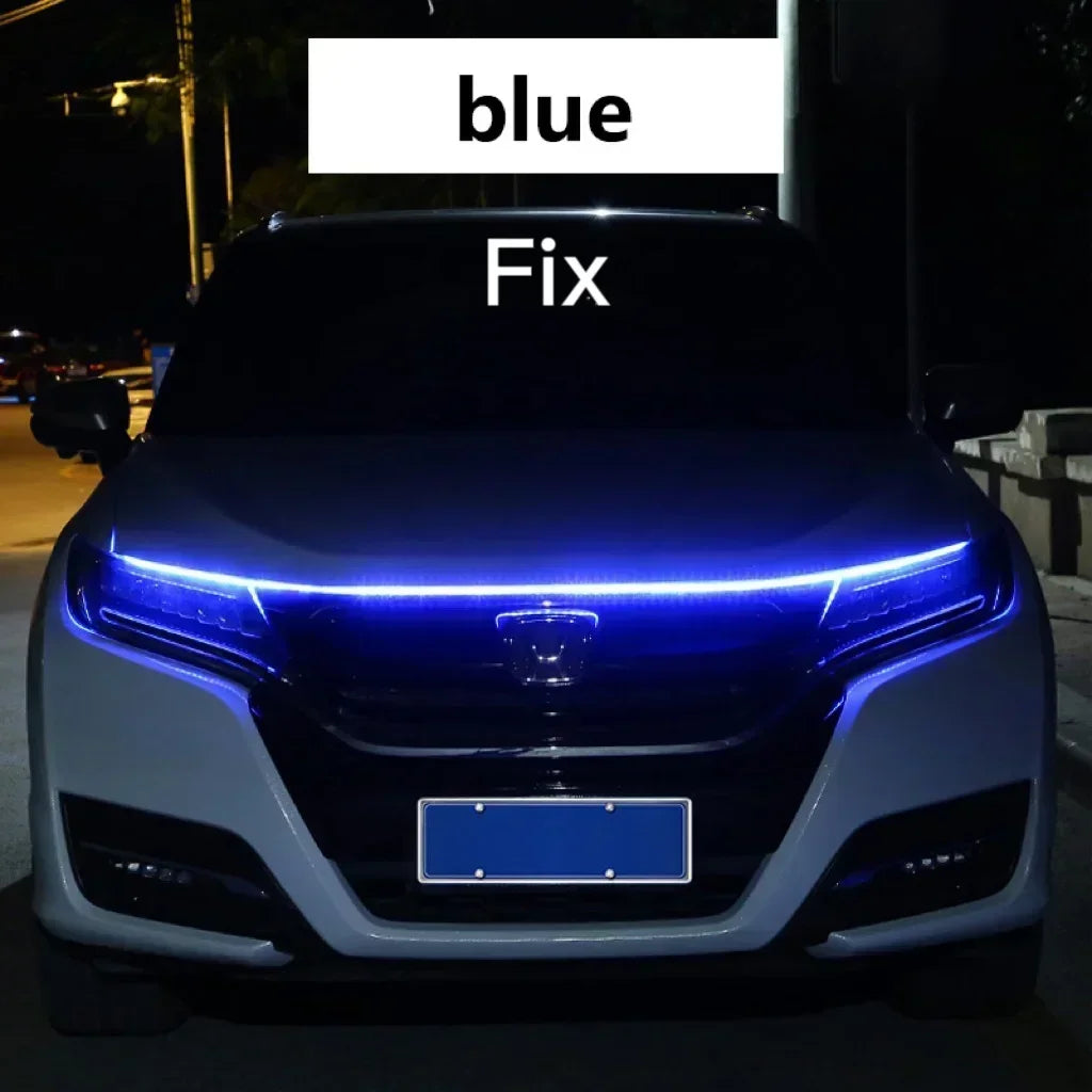 Dynamic LED Hood Light Strip with Turn Signal – Car DRL Upgrade