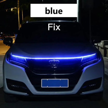 Dynamic LED Hood Light Strip with Turn Signal – Car DRL Upgrade