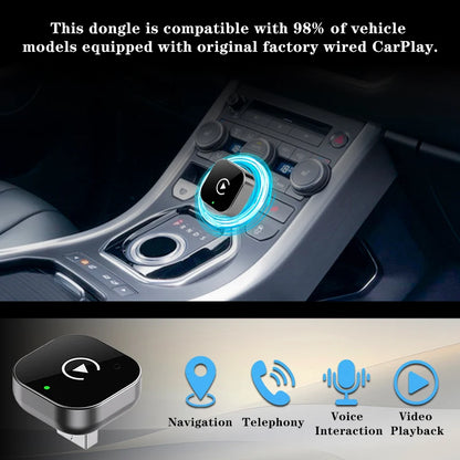 Wireless CarPlay Adapter for iPhone – Plug & Play Wired to Wireless Upgrade (2-in-1)