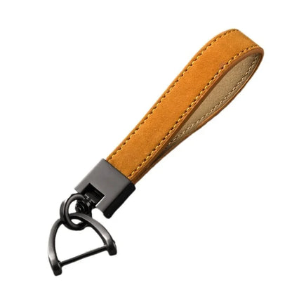 Genuine Leather Car Keychain – Luxury Key Ring with Durable Buckle
